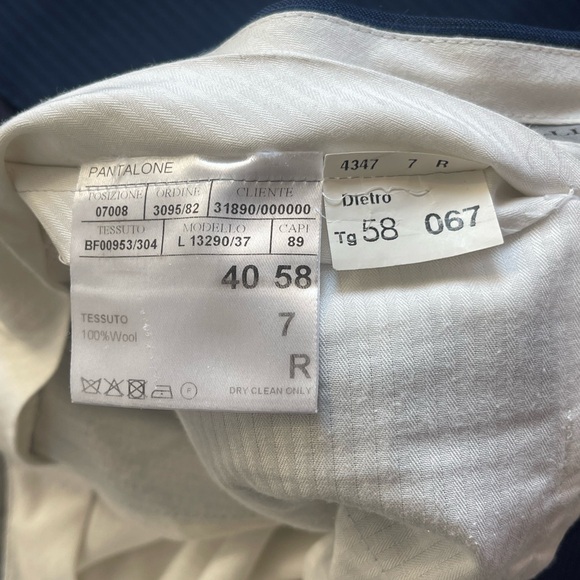 Canali Men’s Tailored Two Piece 100% Wool Suit Blue Made in Italy Size 40 / 58 - Picture 4 of 14